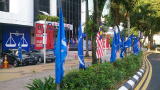 Headquarters of MCA party, BN coalition member, on election day